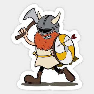 Viking Berserker Cartoon (Player 4 / yellow) Sticker